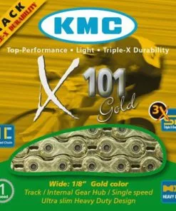 KMC X101 Single Speed Chain 9 KMC X101 Single Speed Chain -Billig Cykelvedligeholdelse butik groot X101 Gold